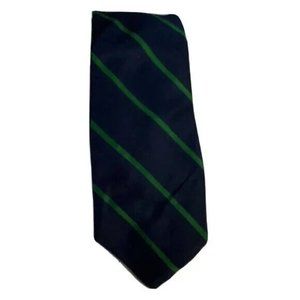 State Street Store Silk Tie Vintage Quincy Illinois Classic Striped Blue Green